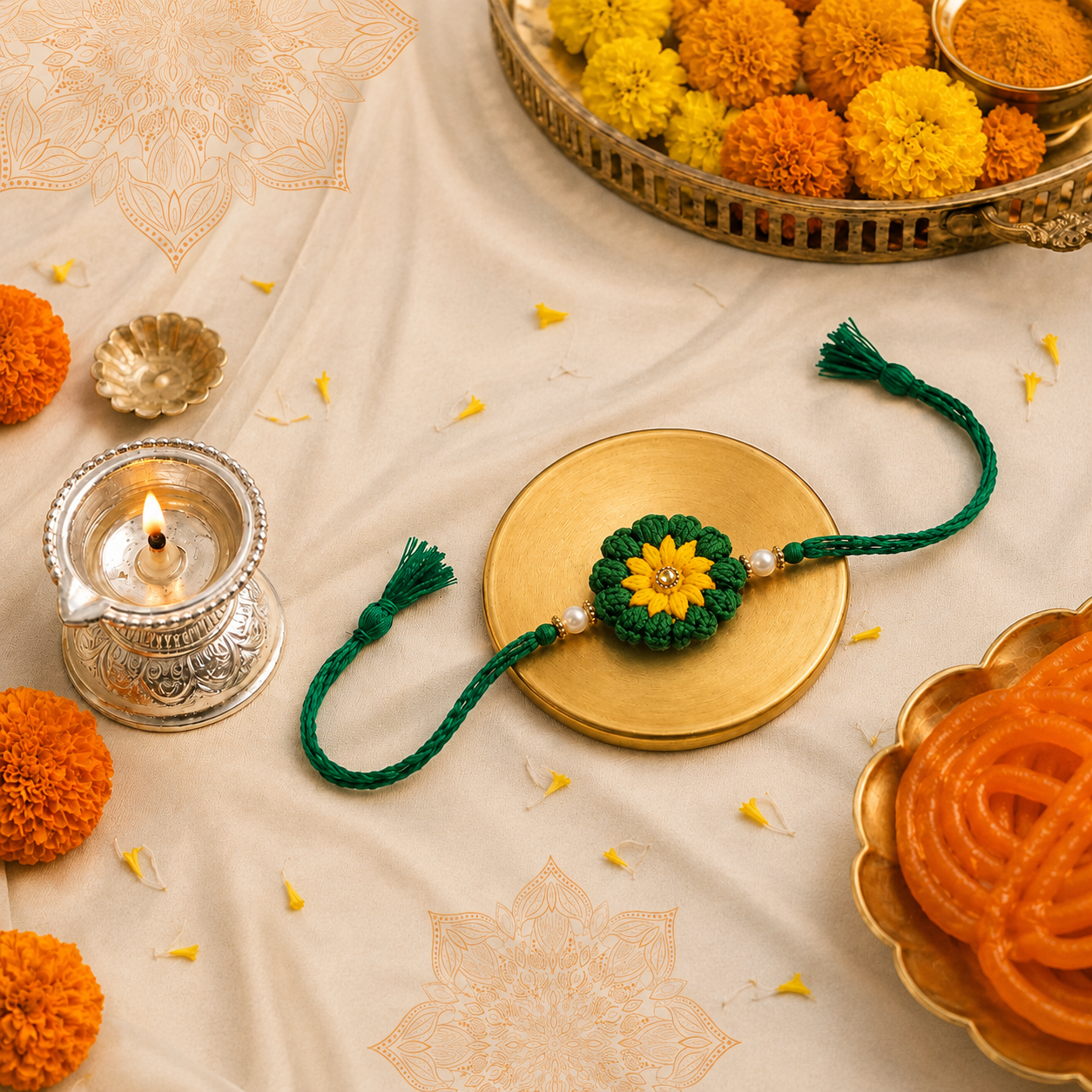 Emerald Blossom Rakhi